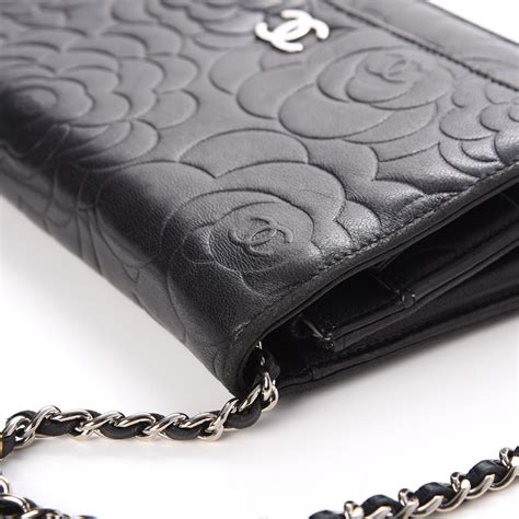 lambskin camellia wallet